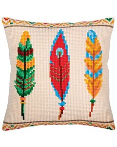 CDA Voorbedrukt kruissteek kussen veren borduren 5364