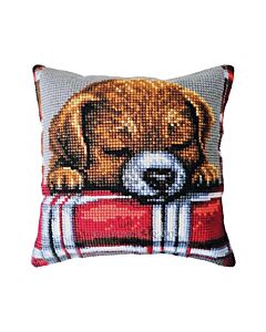 CDA borduurkussenpakket slapende puppy 5482cc telpatroon, no print canvas