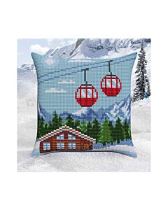 CDA borduurkussenpakket skilift met uitzicht 5491 voorbedrukt