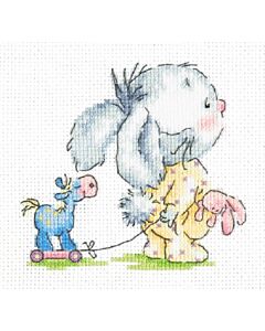 Borduurpakket Come with me konijn - Magic Needle met telpatroon.