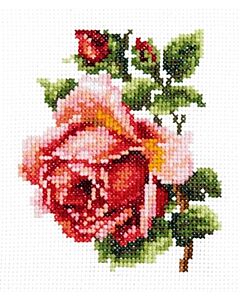 Borduurpakket Small rose met telpatroon Chudo Igla (Magic Needle) 28-008