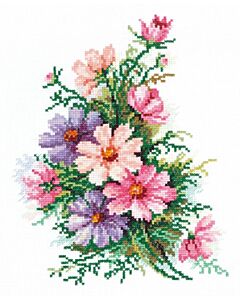 Borduurpakket Kosmos bloem - Magic Needle met telpatroon.