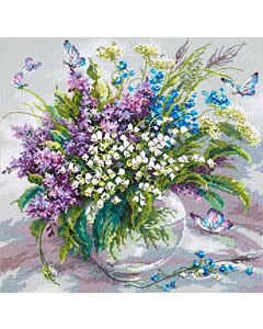 Borduurpakket Tender May veldbloemen Chudo Igla met telpatroon 040-070 