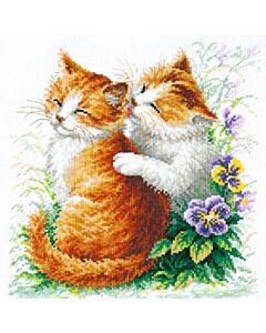 Borduurpakket Zachte verzorging van 2 poezen Magic Needle met telpatroon 58-011