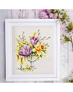 Borduurpakket lente boeket - Magic needle met telpatroon.