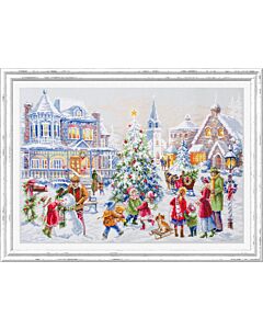 Borduurpakket kerststad- Magic needle 100-250 met telpatroon