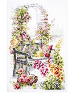 Borduurpakket Retreat Garden - Magic needle met telpatroon.