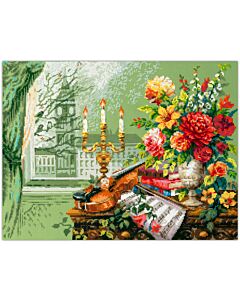 Borduurpakket Music of London - Magic Needle 520-559 met telpatroon.