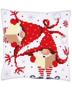 co kruissteek borduurkussen zingende kerstkabouters borduren pn-0164611