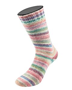 Lana Grossa Cool Wool 4 Socks kl.7766 (ecru/bruin/groen/bosbes/paars/rood)