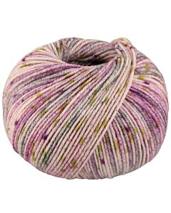 Lana Grossa Cool Wool Spots kleur 5003 (crème/paars/mosgroen)