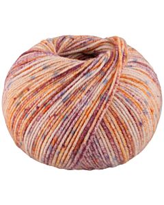 Lana Grossa Cool Wool Spots kleur 5008 (crème/blauw/oranje/roodbruin)