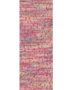 Lana Grossa Cool Wool Spots kleur 5009 (wit/zwart/donkerpaars/blauw