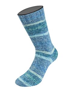 Lana Grossa Cosy Socks Dream kleur 254 wit/blauw/groen is een knuffelzachte 4-draads sokkenwol