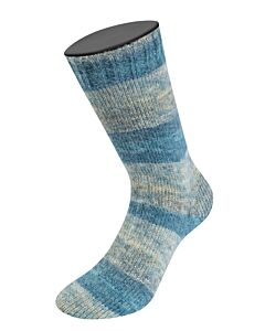 Lana Grossa Cosy Socks Dream kleur 256 crème/grijs/blauw is een knuffelzachte 4-draads sokkenwol