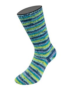Lana Grossa Cosy Socks Multi Stripes kleur 157 groen/blauw/lila