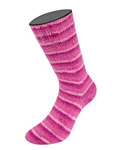 Lana Grossa Cosy Socks Soft Stripes kleur 108 paarsroze mix is een knuffelzachte 4-draads sokkenwol