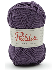 Phildar Phil Coton 3 kleur Myrtille (paars) 