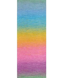 Lana Grossa Cotonella kleur 12 (blauw/roze/geel/groen)