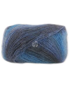 Lana Grossa Cottonhair kleur 103 (blauw/zwart) 
