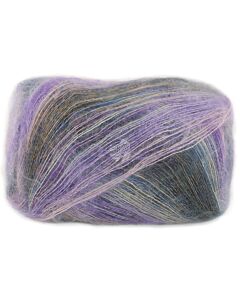 Lana Grossa Cottonhair kleur 104 (paars/oranje/blauw/zwart