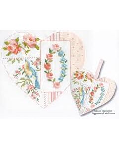 Borduurpakket heart with the blue bird van dmc