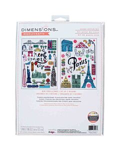  2 Borduurpakketten New York en Parijs van Dimensions  70-35407