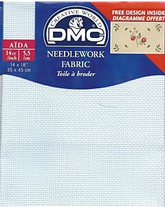 Aida 14ct 5.5 kruisje borduurstof dmc kleur 800 afm. 35x45 cm