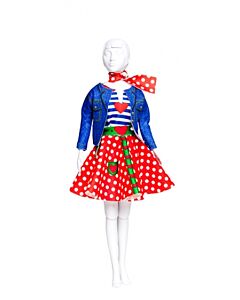 Lucy  Schattige outfit met rok,  T-shirt, vestje en sjaaltje.  Moeilijkheidsgraad 3 (vanaf 9 jaar)