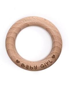 Durable bijtring baby boy - hout