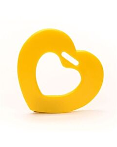 Durable bijtring hart - geel