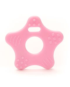 Durable bijtring ster - licht roze