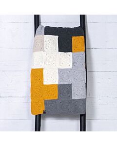 Durable haakpakket Criss-Cross Blanket Grey/Yellow
