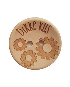 Durable houten tekst knoop Pamperkontje 20mm
