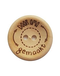 Durable houten tekst knoop 'Door oma gemaakt' 30mm 