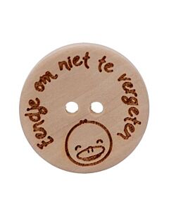 Durable houten tekst knoop Pamperkontje 20mm