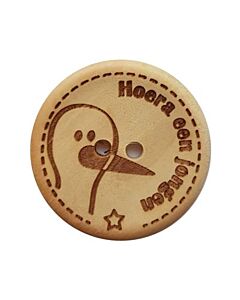 Durable houten tekst knoop Pamperkontje 20mm