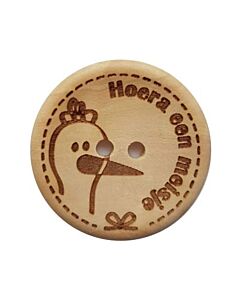 Durable houten tekst knoop Pamperkontje 20mm
