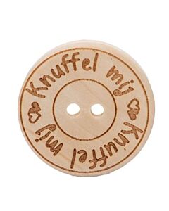 Durable houten tekst knoop Knuffel mij 30mm