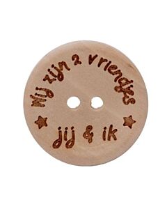 Durable houten tekst knoop Pamperkontje 20mm