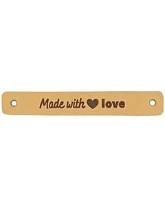 Durable leren label 'made with love' 