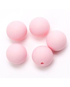 Durable siliconen kralen 15mm kleur licht roze