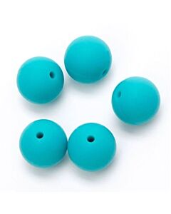 Durable siliconen kralen 15mm kleur turquoise