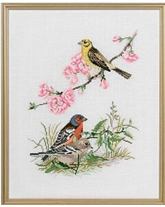 Eva Rosenstand borduurpakket 3 vogels 12-735 borduren op linnen
