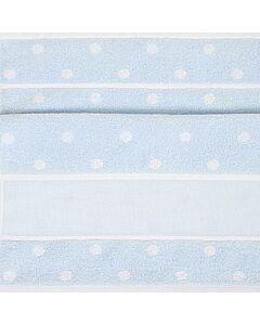 Rico Design handdoek met aida rand om te borduren blauw met witte stippen 740245.18