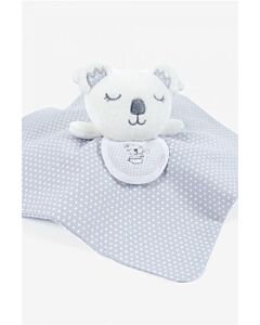 Kroeldoek koala grijs met slab van dmc gn210 om te borduren