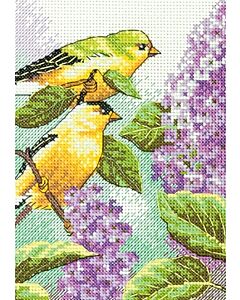 Dimensions borduurpakket goudvink en seringen 70-65153