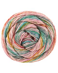 Lana Grossa Gomitolo California kleur 3041 (roze/goudbruin/turquoise) 