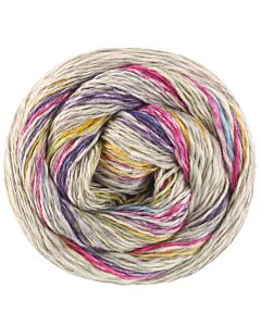 Lana Grossa Gomitolo California kleur 3042 (grijs/groen/paars/fuschia/blauw)