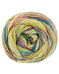 Lana Grossa Gomitolo California kleur 3043 (groen/paars/roze/turquoise/goudbruin)